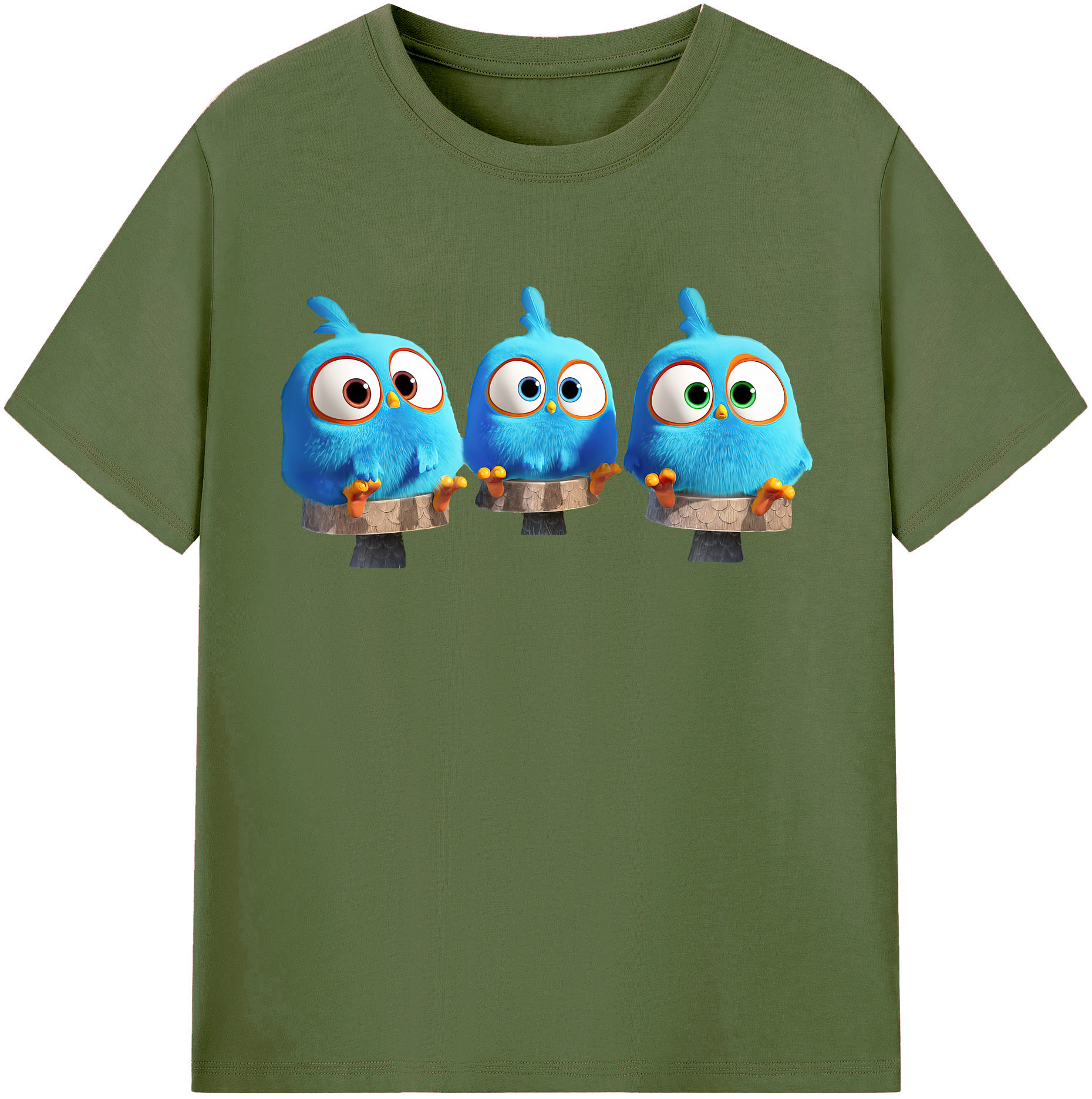 （画像用） Angry Birds アングリーバード 綿100％半袖Tシャツ（フロントプリント）
